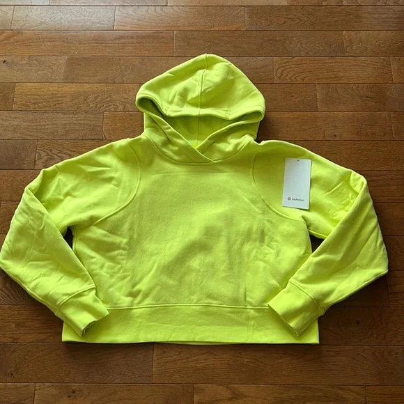 🔥LULULEMON CROPPED LOUNGEFUL HOODIE/JACKET-ELECTRIC LEMON-12🔥 - Picture 3 of 16